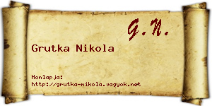 Grutka Nikola névjegykártya